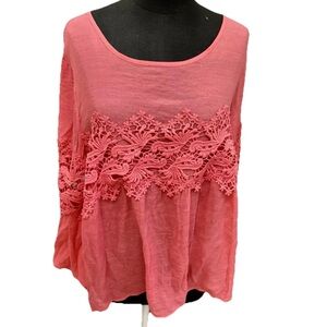 🆕Spense Spring Breeze Candy coral ladies pullover rayon tunic XL NWT beach summe